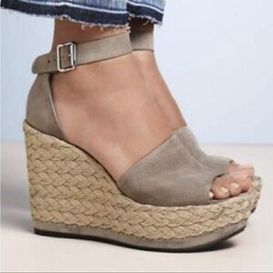 Stuart Weitzman Suede Soho Gal Espadrilles Wedges